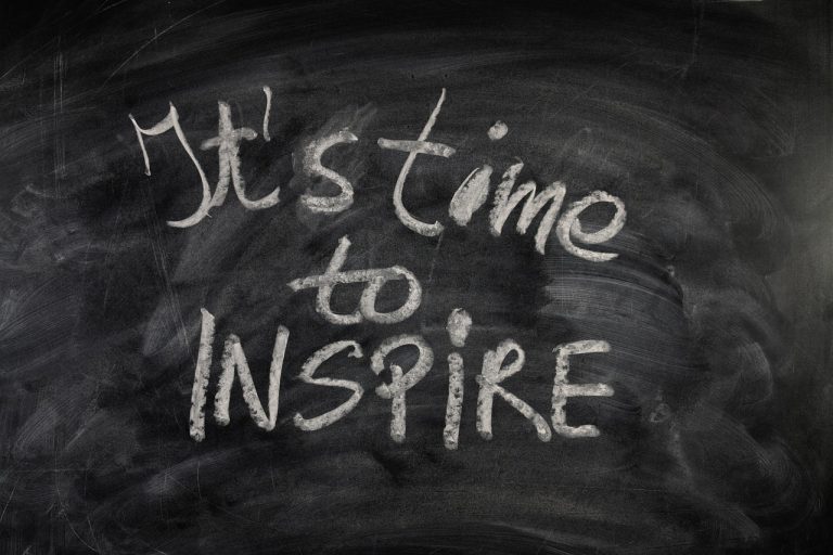Time to inspire written on a chalk board